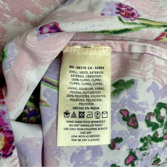 Anthropologie HD in Paris Dipped Chroma Swing Dress Floral Chiffon Ombre Size 14 - Picture 13 of 13